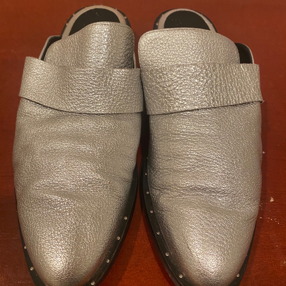 COPY - Freda Salvador keen mule slide silver 7.5